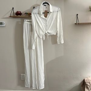 White two piece Cover Up